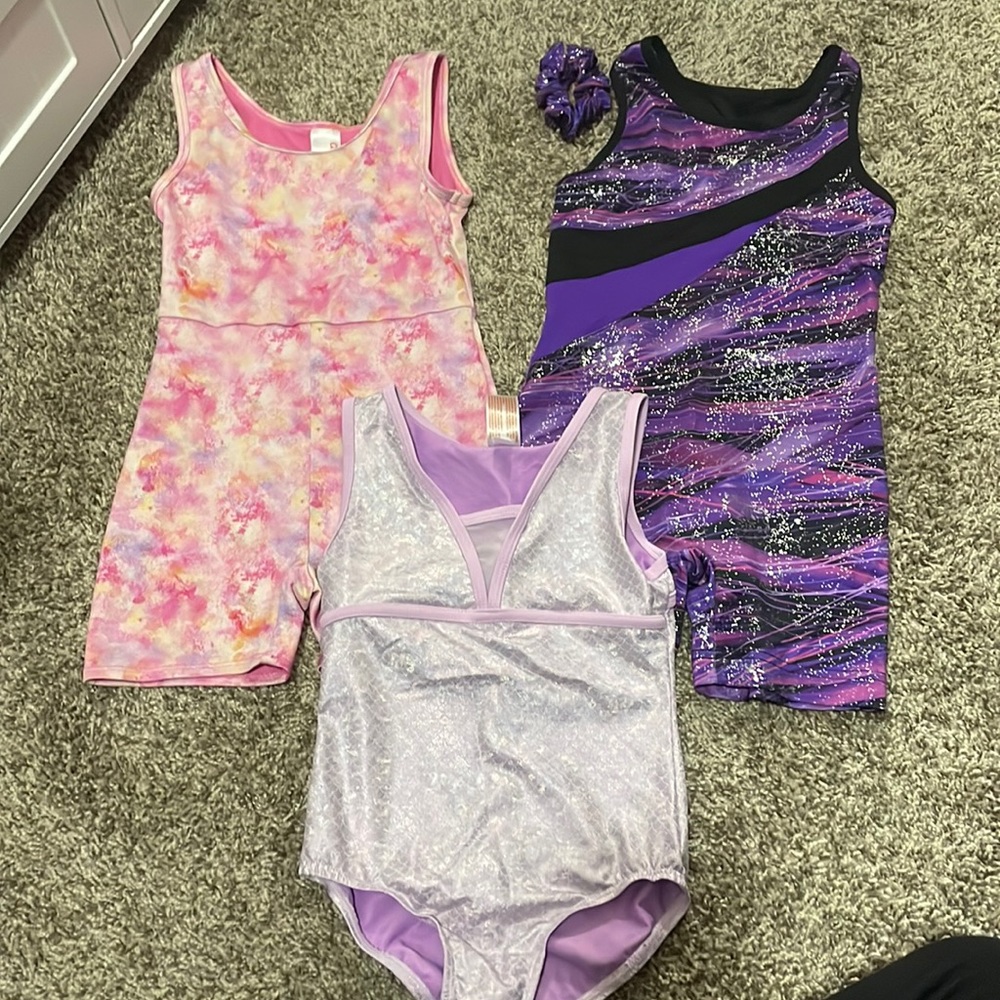 Girls Gymnastics Outfits Lot of 3